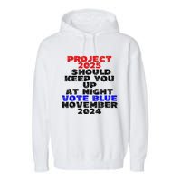 Vote Blue November 2024 Election Project 2025 Biden Democrat Garment-Dyed Fleece Hoodie