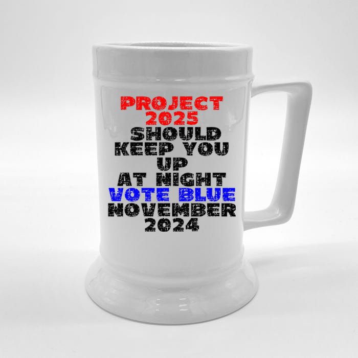 Vote Blue November 2024 Election Project 2025 Biden Democrat Beer Stein