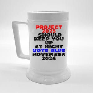 Vote Blue November 2024 Election Project 2025 Biden Democrat Beer Stein