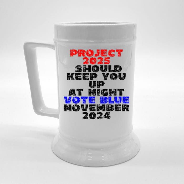 Vote Blue November 2024 Election Project 2025 Biden Democrat Beer Stein