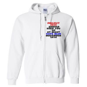 Vote Blue November 2024 Election Project 2025 Biden Democrat Full Zip Hoodie