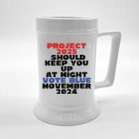 Vote Blue November 2024 Election Project 2025 Biden Democrat Beer Stein