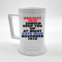 Vote Blue November 2024 Election Project 2025 Biden Democrat Beer Stein