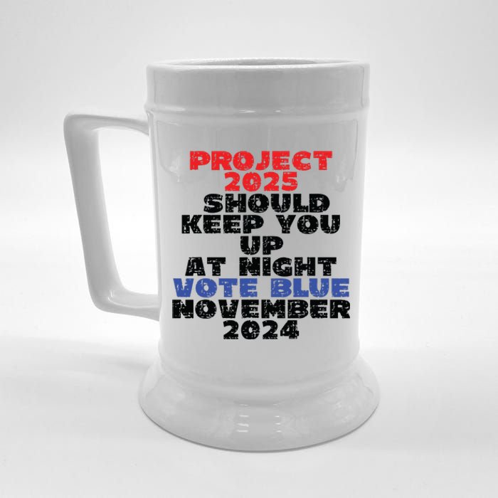 Vote Blue November 2024 Election Project 2025 Biden Democrat Beer Stein