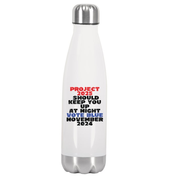 Vote Blue November 2024 Election Project 2025 Biden Democrat Stainless Steel Insulated Water Bottle