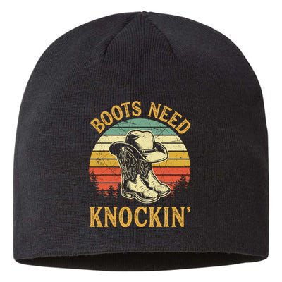 Vintage Boots Need Knockin Knocking Country Music Sustainable Beanie