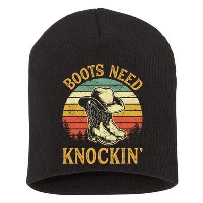 Vintage Boots Need Knockin Knocking Country Music Short Acrylic Beanie