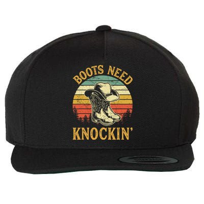 Vintage Boots Need Knockin Knocking Country Music Wool Snapback Cap