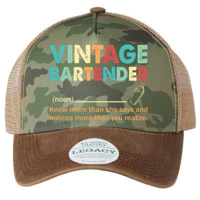 Vintage Bartender Noun Definition Fathers Day Legacy Tie Dye Trucker Hat