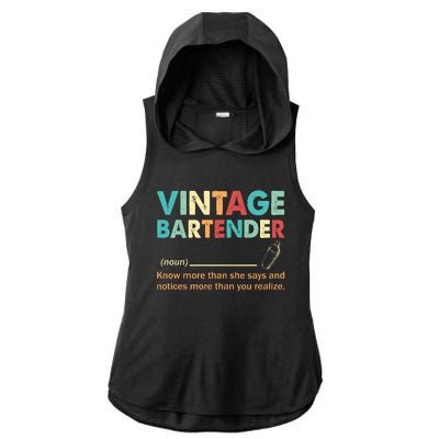 Vintage Bartender Noun Definition Fathers Day Ladies PosiCharge Tri-Blend Wicking Draft Hoodie Tank