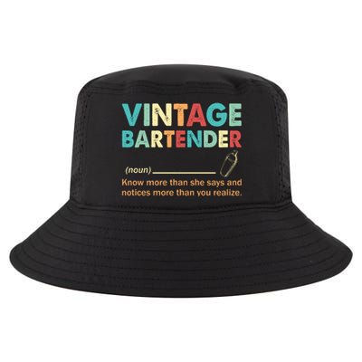 Vintage Bartender Noun Definition Fathers Day Cool Comfort Performance Bucket Hat