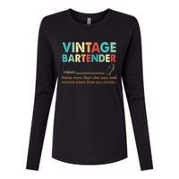 Vintage Bartender Noun Definition Fathers Day Womens Cotton Relaxed Long Sleeve T-Shirt