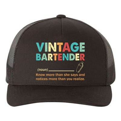 Vintage Bartender Noun Definition Fathers Day Yupoong Adult 5-Panel Trucker Hat