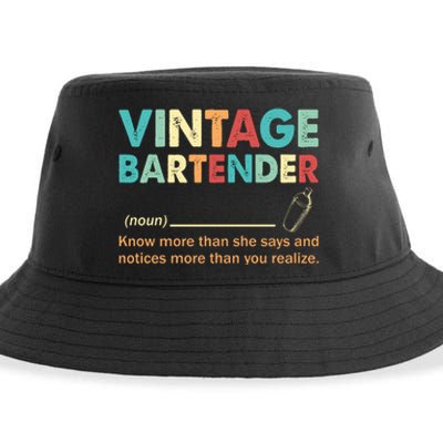 Vintage Bartender Noun Definition Fathers Day Sustainable Bucket Hat