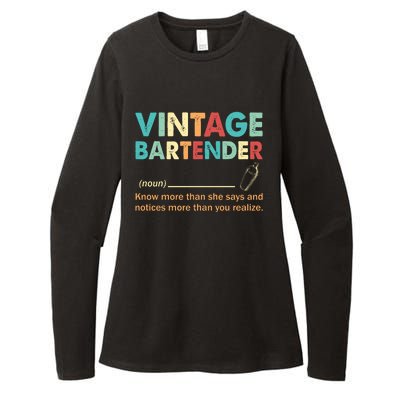 Vintage Bartender Noun Definition Fathers Day Womens CVC Long Sleeve Shirt