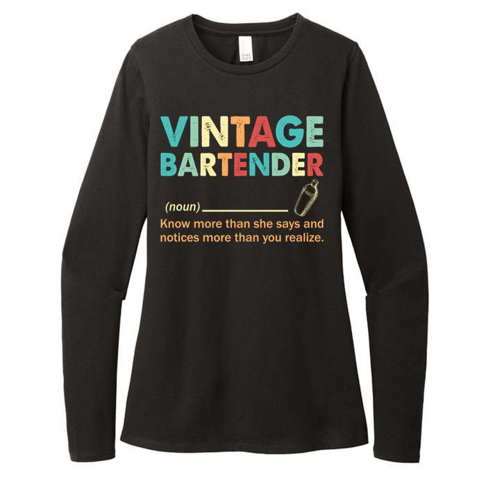 Vintage Bartender Noun Definition Fathers Day Womens CVC Long Sleeve Shirt