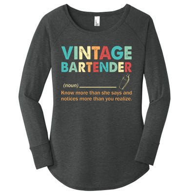 Vintage Bartender Noun Definition Fathers Day Women's Perfect Tri Tunic Long Sleeve Shirt