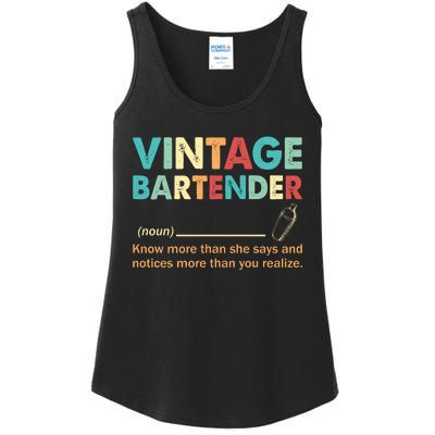 Vintage Bartender Noun Definition Fathers Day Ladies Essential Tank