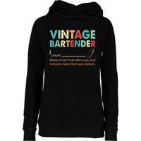 Vintage Bartender Noun Definition Fathers Day Womens Funnel Neck Pullover Hood