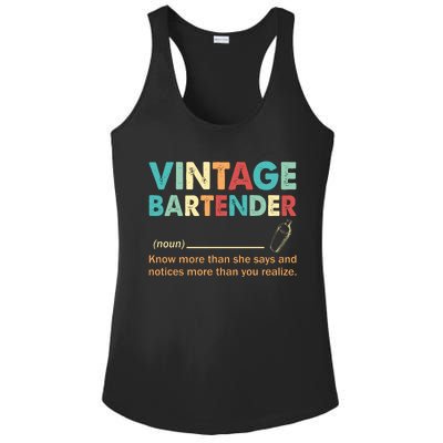 Vintage Bartender Noun Definition Fathers Day Ladies PosiCharge Competitor Racerback Tank