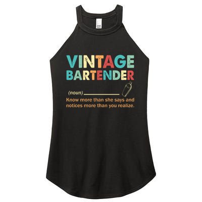 Vintage Bartender Noun Definition Fathers Day Women's Perfect Tri Rocker Tank