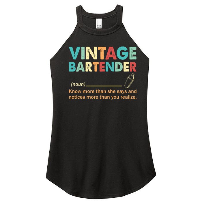 Vintage Bartender Noun Definition Fathers Day Women's Perfect Tri Rocker Tank