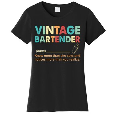 Vintage Bartender Noun Definition Fathers Day Women's T-Shirt