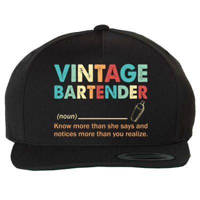 Vintage Bartender Noun Definition Fathers Day Wool Snapback Cap