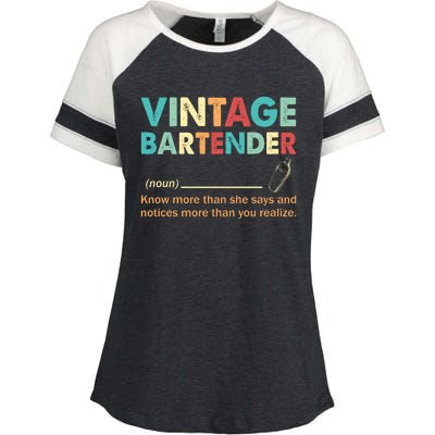 Vintage Bartender Noun Definition Fathers Day Enza Ladies Jersey Colorblock Tee