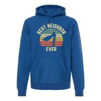 Vintage Best Neighbor Ever Superhero Fun Gift Graphic Gift Premium Hoodie