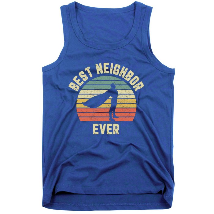 Vintage Best Neighbor Ever Superhero Fun Gift Graphic Gift Tank Top