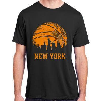 Vintage Basketball New York City Skyline Outfit Adult ChromaSoft Performance T-Shirt