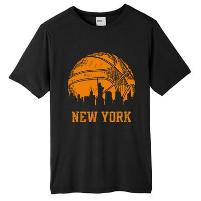 Vintage Basketball New York City Skyline Outfit Tall Fusion ChromaSoft Performance T-Shirt