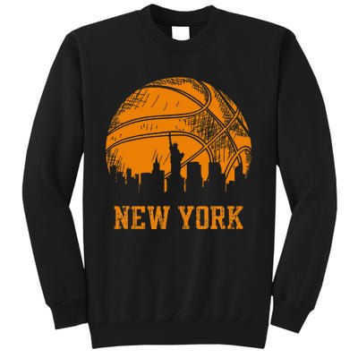 Vintage Basketball New York City Skyline Outfit Tall Sweatshirt