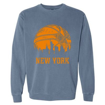 Vintage Basketball New York City Skyline Outfit Garment-Dyed Sweatshirt