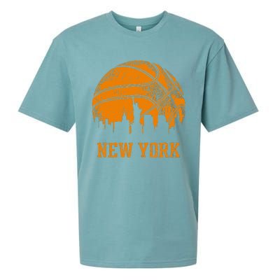 Vintage Basketball New York City Skyline Outfit Sueded Cloud Jersey T-Shirt