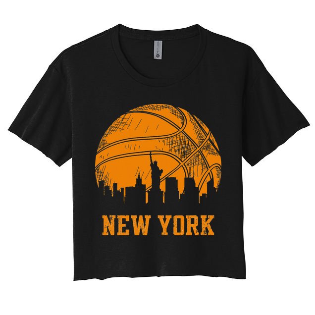 Vintage Basketball New York City Skyline Outfit Crop Top