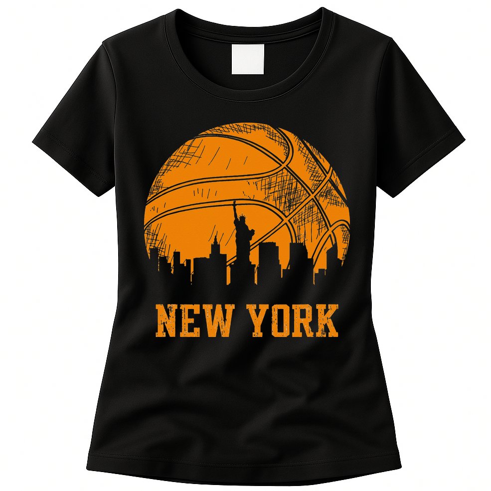 Vintage Basketball New York City Skyline Outfit Womens T-Shirt