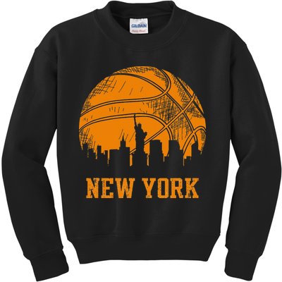Vintage Basketball New York City Skyline Outfit Kids Sweatshirt