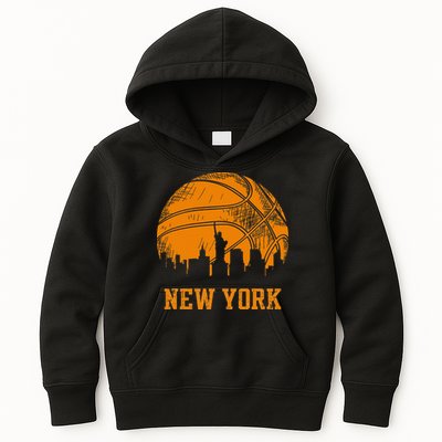 Vintage Basketball New York City Skyline Outfit Kids Hoodie