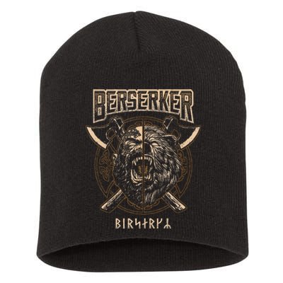 Viking Berserker Norse Pagan Bear Warrior Short Acrylic Beanie