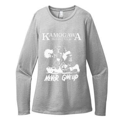 Vintage Boxer Never GiveUp KBG(Kamogawa) Boxing Gym Est 1950 Womens CVC Long Sleeve Shirt