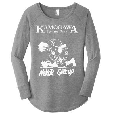 Vintage Boxer Never GiveUp KBG(Kamogawa) Boxing Gym Est 1950 Women's Perfect Tri Tunic Long Sleeve Shirt