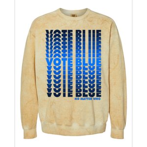 Vote Blue No Matter Who Quote Democracy Election 2024 Colorblast Crewneck Sweatshirt