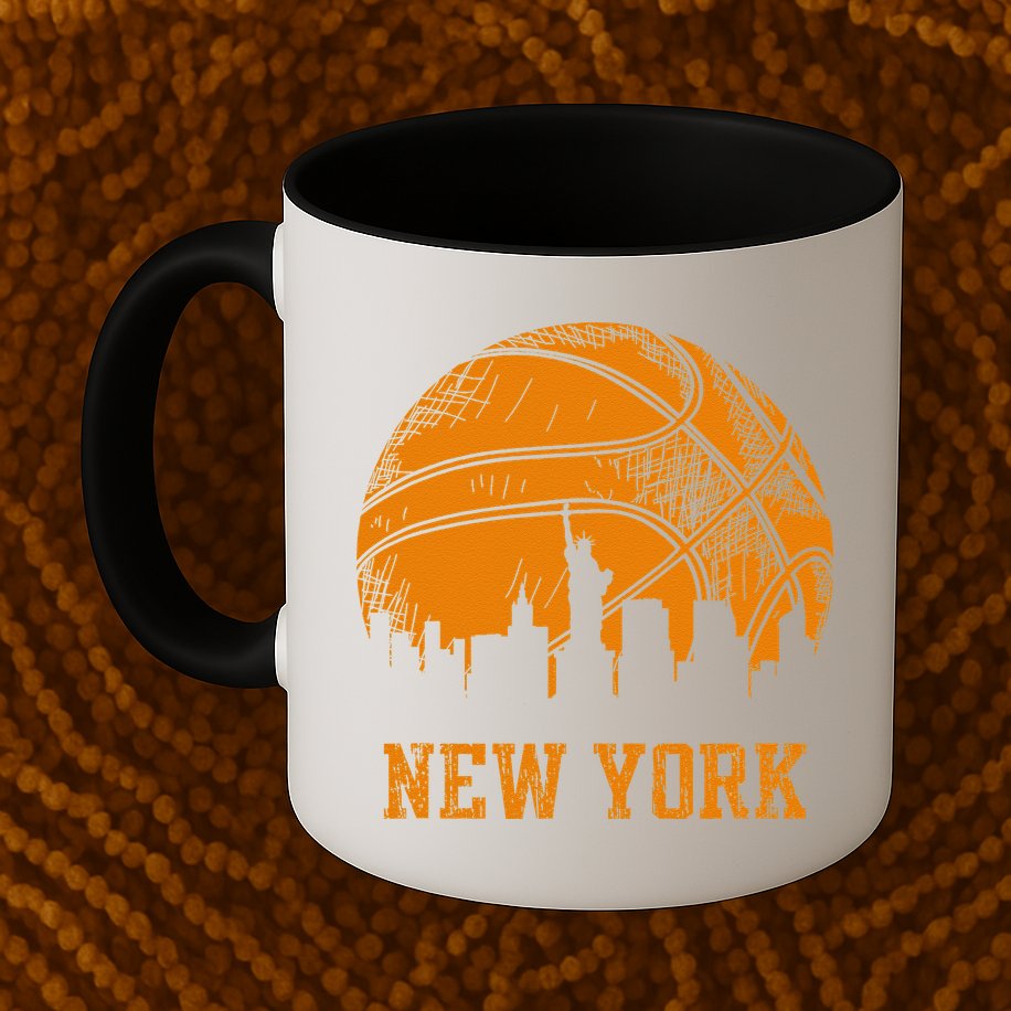 Vintage Basketball New York City Skyline Mug