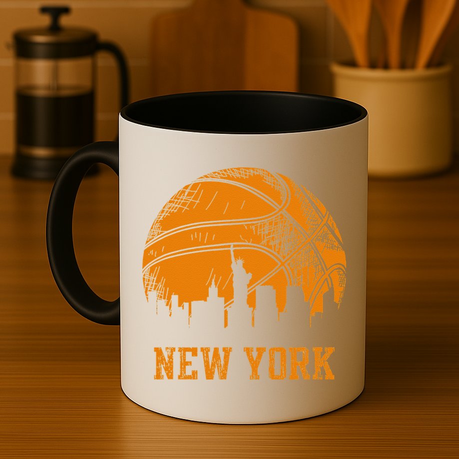 Vintage Basketball New York City Skyline Mug