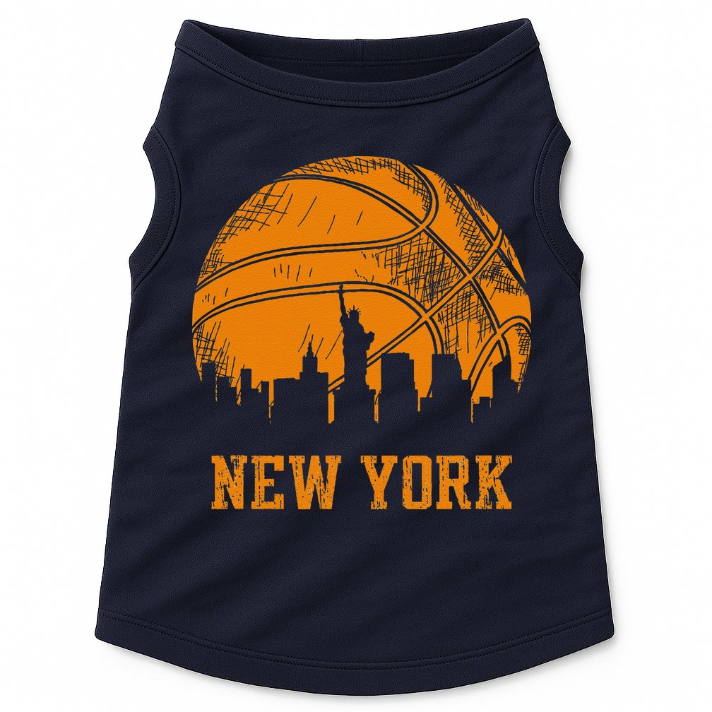 Vintage Basketball New York City Skyline Doggie Tank