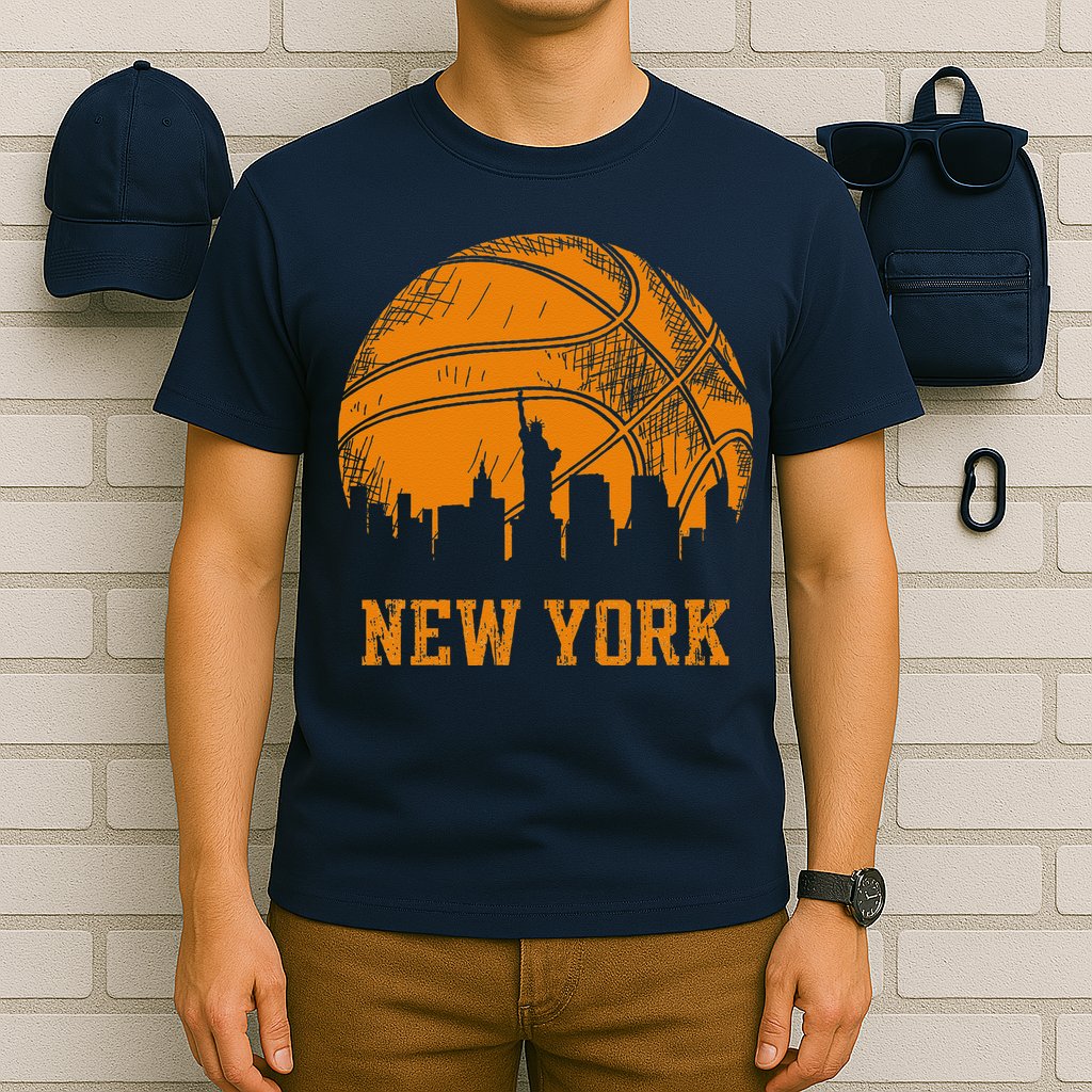 Vintage Basketball New York City Skyline T-Shirt