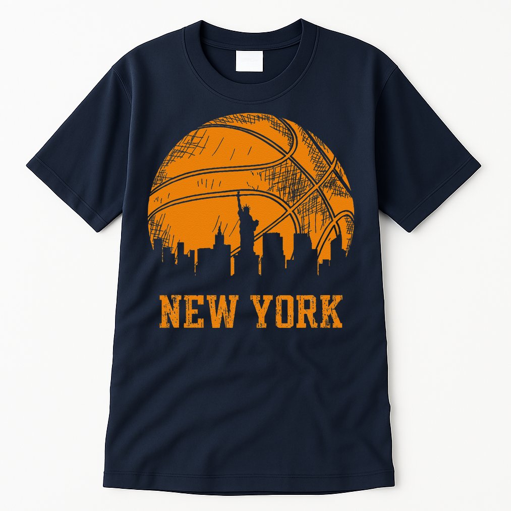 Vintage Basketball New York City Skyline Tall T-Shirt