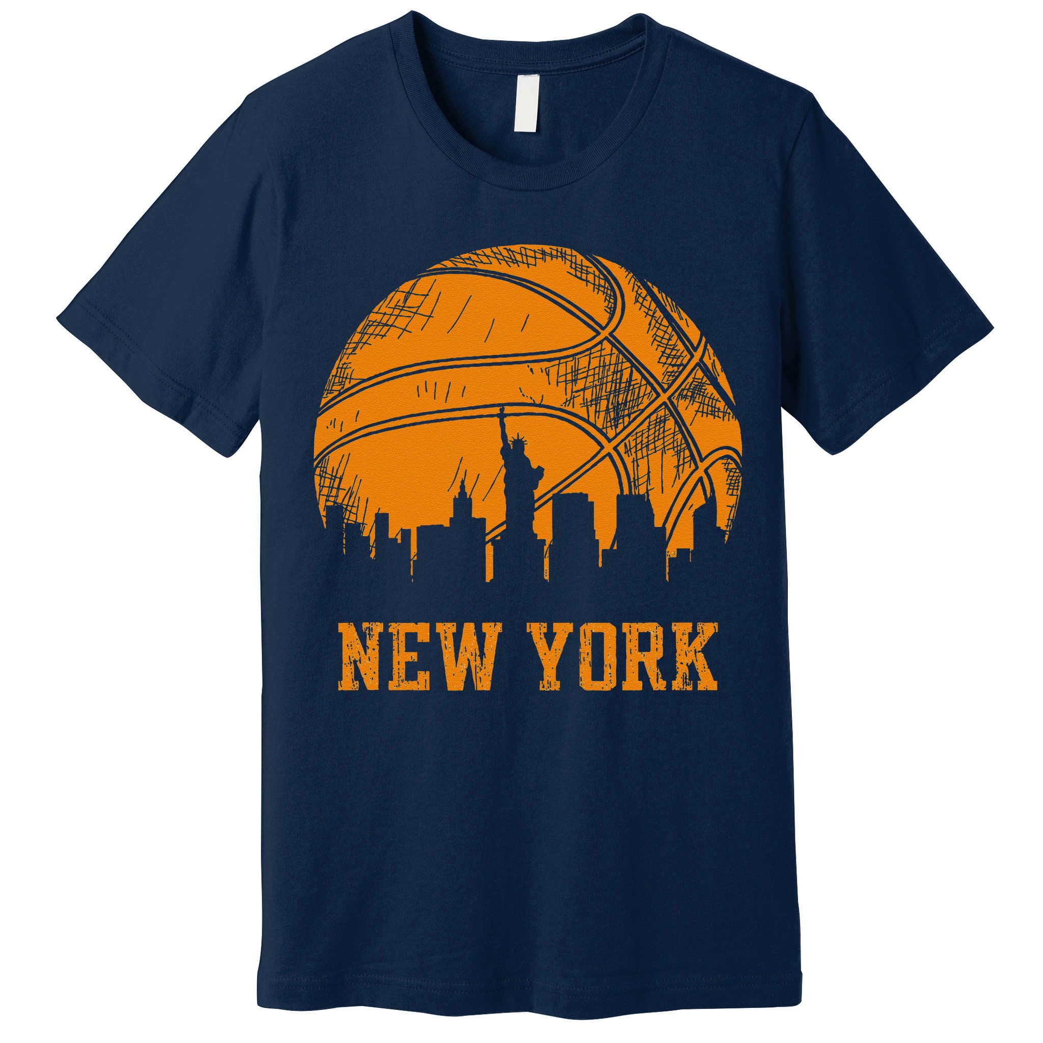 Vintage Basketball New York City Skyline Premium T-Shirt